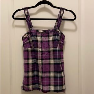 Purple Plaid American Eagle Tank